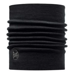 Buff Neckwarmer Merino Wool Thermal Solid Black