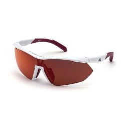 Lunettes Adidas Competition Aero Lite SP0016 White Avec Verres Contrast Mirror Red Pink Femme