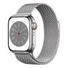 Apple Watch Series 8 GPS + Cellular 41 Mm Acier Inoxydable Argent Avec Bracelet Milanais Argent