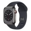 Apple Watch Series 8 GPS + Cellular 41 Mm Acier Inoxydable Graphite Avec Bracelet Sport Minuit -Outdoor Gear Soldes apl mnjj3tya 001