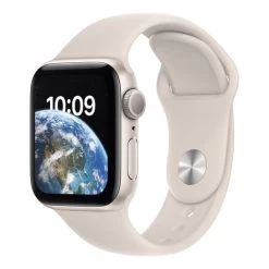 Apple Watch SE GPS 2ème Génération 40 Mm Aluminium Avec Bracelet Sport Blanc étoiles