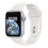 Apple Watch SE GPS + Cellular 2ème Génération 40 Mm Aluminium Argent Avec Bracelet Sport Blanc