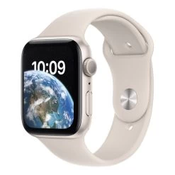 Apple Watch SE GPS + Cellular 2ème Génération 44 Mm Aluminium Avec Bracelet Sport Blanc étoiles