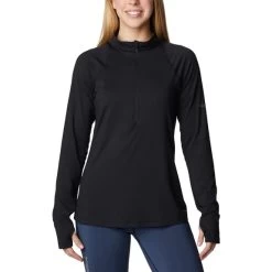 T-shirt Columbia Endless Trail Half Zip Mesh Manche Longue Noir Femme