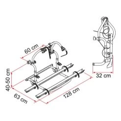 Porte-vélos Fiamma Pro C Pour 2/4 Vélos Gris Argenté Noir Rouge -Outdoor Gear Soldes fia 02094 10a 003