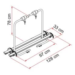 Porte-vélos Fiamma Caravan XL A Pour 2/3 Vélos Gris Argenté Noir Rouge -Outdoor Gear Soldes fia 02094 23a 003