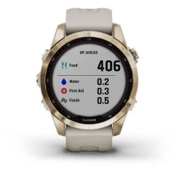 Garmin Fenix 7S Sapphire Solar Doré Clair Avec Bracelet Blanc Titane -Outdoor Gear Soldes ga 010 02539 21 002