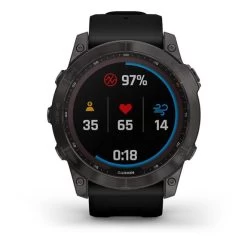 Garmin Fenix 7X Sapphire Solar Gris Titane Charbon Avec Bracelet Noir -Outdoor Gear Soldes ga 010 02541 11 003