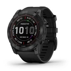 Garmin Fenix 7X Sapphire Solar Noir Titane Avec Bracelet Noir