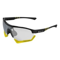 Lunettes Scicon Aerotech XL Noir Brillant Avec Verre Photochromique à Effet Miroir SCN-XT Argenté