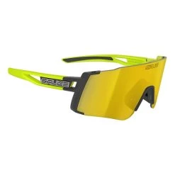 Lunettes Salice 026 Small Noir Avec Verre à Effet Miroir RW Jaune