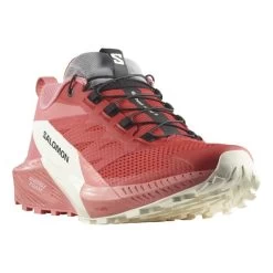 Chaussures Salomon Sense Ride 5 Rouge Blanc Rose Femme