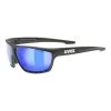 Lunettes Uvex Sportstyle 706 Noir Mat Avec Verres à Effet Miroir Bleu