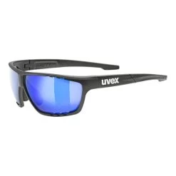 Lunettes Uvex Sportstyle 706 Noir Mat Avec Verres Ă Effet Miroir Bleu